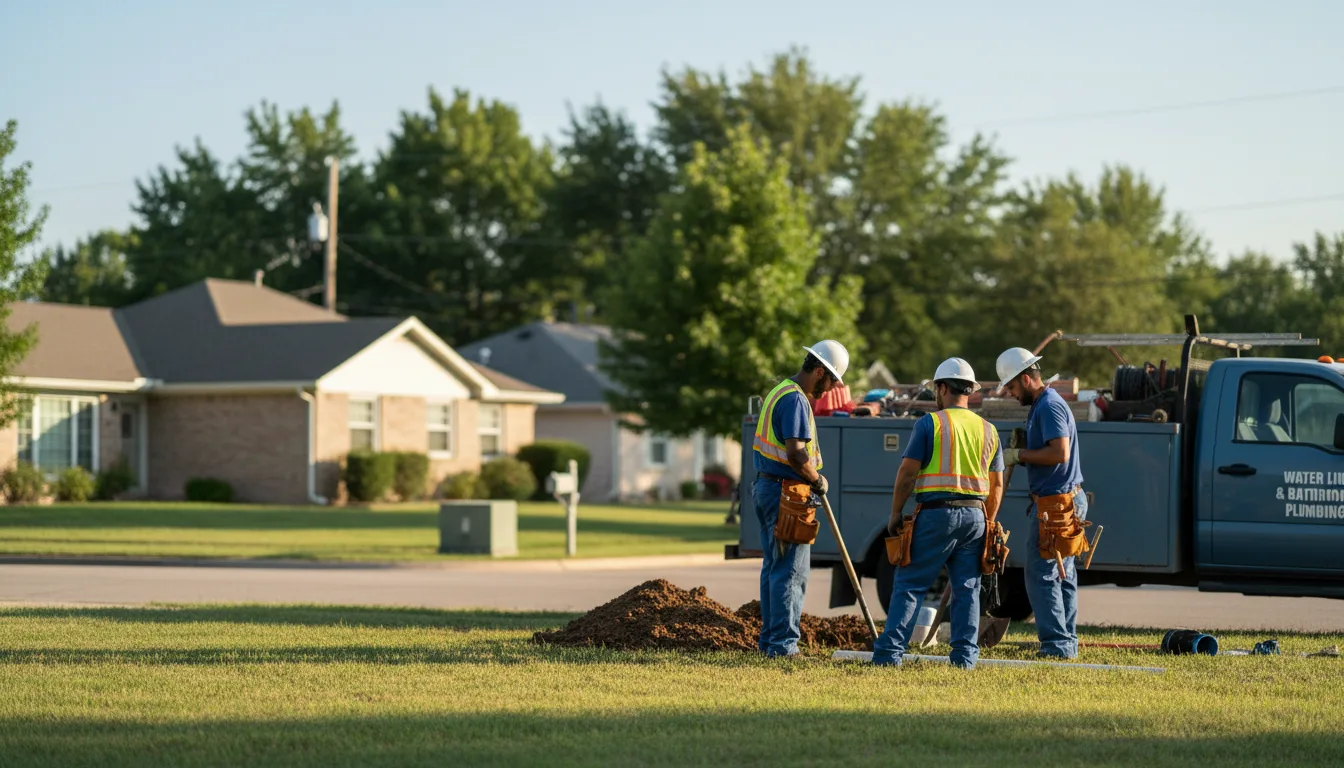 Residential water line and bathroom plumbing service in Cedar Vale, KS